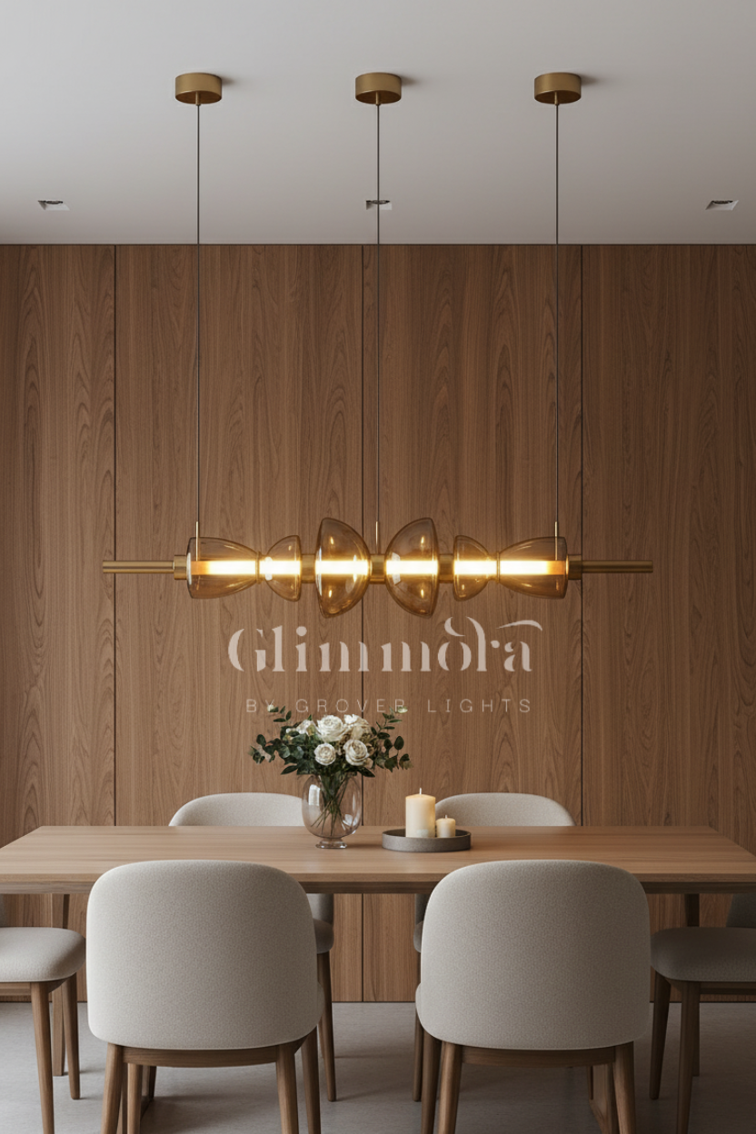 Separating Shadows (Amber, 1100 mm, Glass) Chandelier